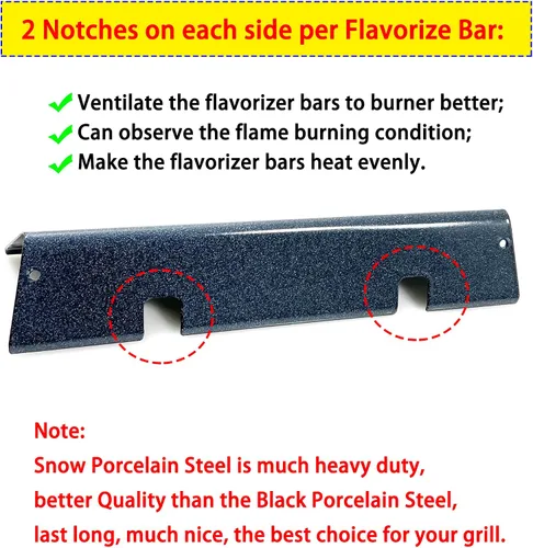 Miniatura 4 de Kit DG271 - Barras aromatizantes de acero porcelánico 7635 de 15.3 pulgadas y tubos de quemador de parrilla de acero inoxidable 69785 para Weber