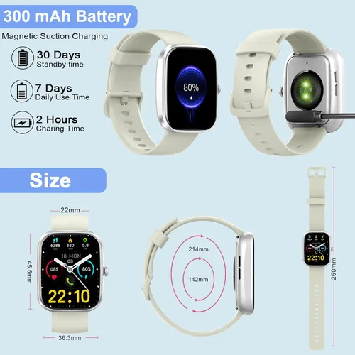 Miniatura 7 de Reloj inteligente para hombres y mujeres (respuesta/hacer llamadas), nuevo reloj inteligente HD de 1.91 pulgadas, reloj de fitness con más de 120