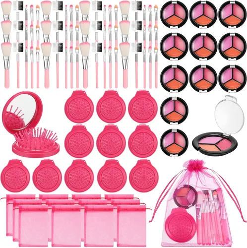Willinglong 12 Juegos de Kit de Maquillaje para Niñas, Suministros de Fiesta de Spa para Niñas, Juego de Cosméticos de Maquillaje para Pijamadas,