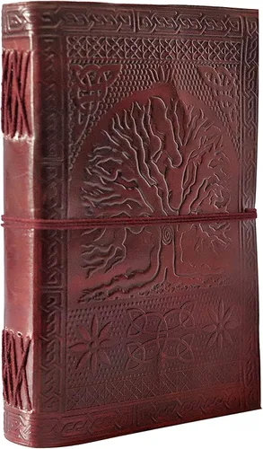 Miniatura 6 de Diario de cuero en relieve, cuaderno de árbol grande para escribir diario de cuero, diario de cuero hecho a mano (Gbag)