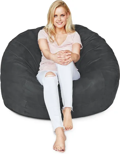 Miniatura 18 de Lumaland - Lujoso puf gigante de 1,8 m con funda de microgamuza, ultra suave, relleno de espuma, lavable, XL, para niños, adolescentes, adultos