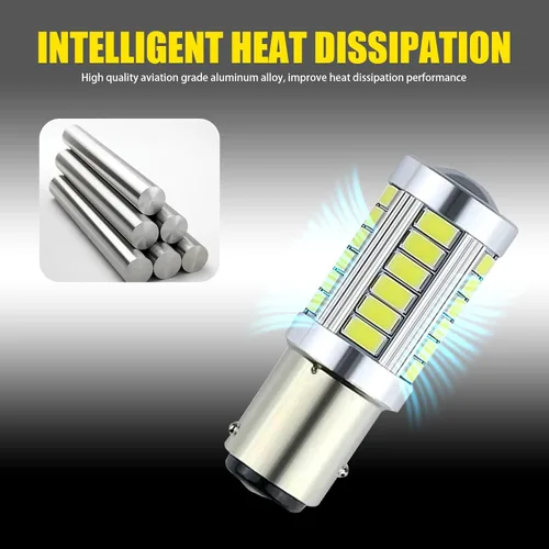 Miniatura 4 de Tesnaao Pack-4 Luz de freno LED 1157 para automóvil, 33SMD 1200LM cuentas de lámpara de alto brillo con lente, marcador lateral de luz trasera