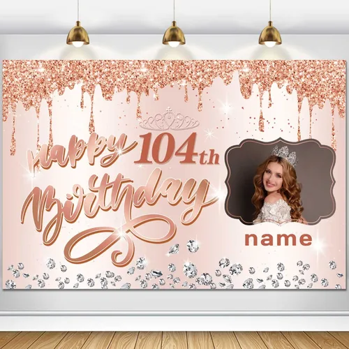 Miniatura 38 de Cartel decorativo personalizable de oro rosa con nombre y foto MGJB-NLK-50