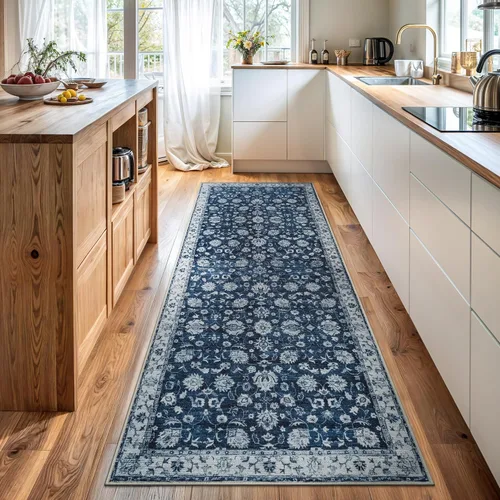 Miniatura 81 de Bloom Rugs - Alfombra lavable, antideslizante, de 1,83 x 2,74 m, color beige/blanco claro con borde tradicional, para sala de estar, dormitorio