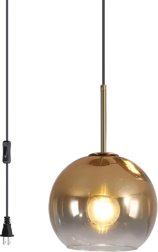 Miniatura 9 de KCO Iluminación Globo Lámparas Colgantes Gradient Cristal Dorado Lámpara Colgante Moderna Cocina Isla Iluminación Vintage Lámpara colgante Lámpara