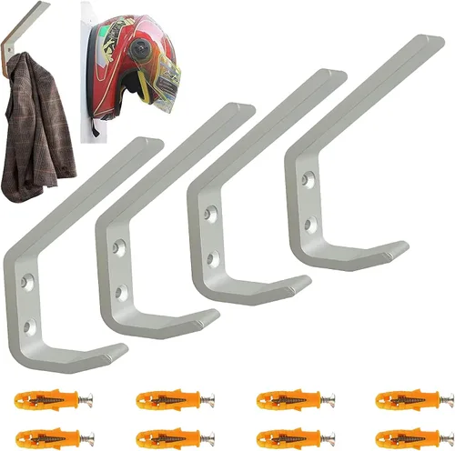 Paquete de 4 soportes resistentes de aluminio para casco de motocicleta, estante de exhibición para chaqueta de motocicleta, colgador de pared para