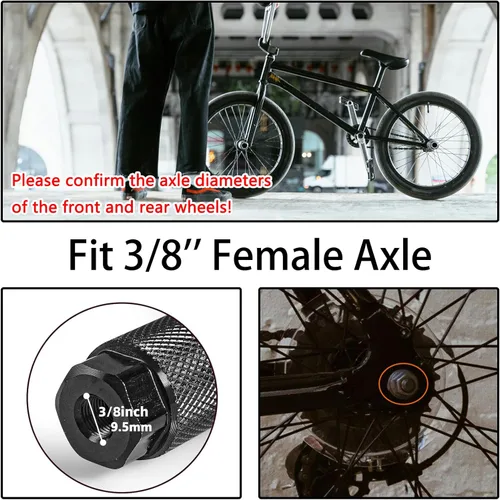 Miniatura 4 de Clavijas BMX, 2 unidades de aleación de aluminio para pedales de BMX, accesorios BMX Negro
