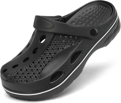 VZQ Zuecos con soporte de arco para mujeres y hombres, pantuflas de jardín, sandalias de playa para exteriores, con plantillas de pies para fascitis