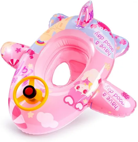 Lindo flotador inflable de piscina para niños, flotador de verano de PVC, cama de aire, lago, barco, flotadores de natación con 2 asas, balsa de