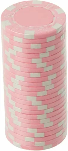 Miniatura 2 de Brybelly 50 fichas de póquer de cerámica compuesta, rayas, 2.5 onzas Rosa