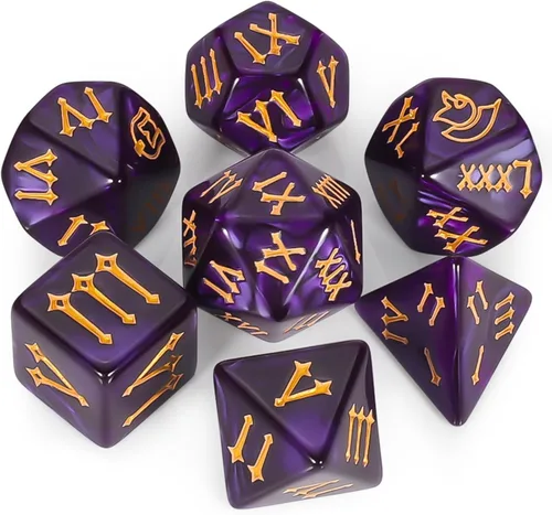 Miniatura 38 de CiaraQ DND - Juego de dados poliédricos con bolsa de dados para juegos de rol de Calabozos y Dragones RPG MTG (fuente negra y blanca)