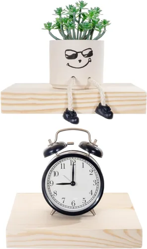 Miniatura 17 de BGMG Estantes flotantes de madera de 12 pulgadas, estantes flotantes negros, estantes de pared de madera maciza para baño, sala de estar