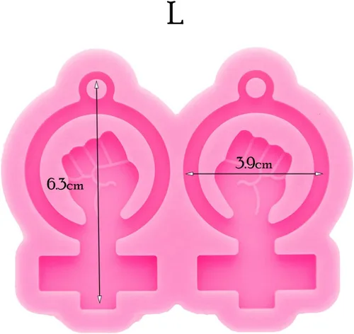 Miniatura 2 de Angel Wings Moldes de aretes con forma de puño súper brillante, silicona, moldes epoxi para manualidades, fabricación de joyas, color rosa