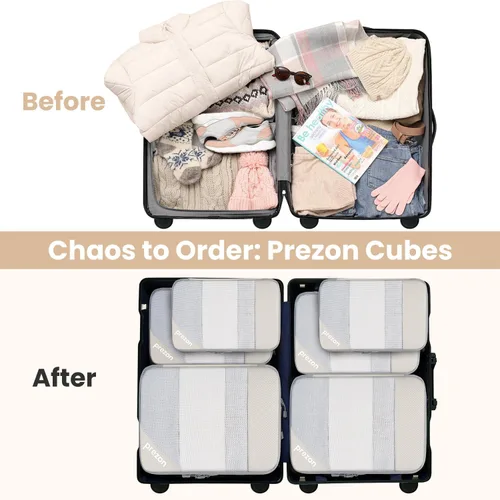 Miniatura 7 de Juego de 8 juegos6 juegos4 cubos de compresión para viajes, artículos esenciales ligeros de viaje para vacaciones, accesorios de viaje para maleta