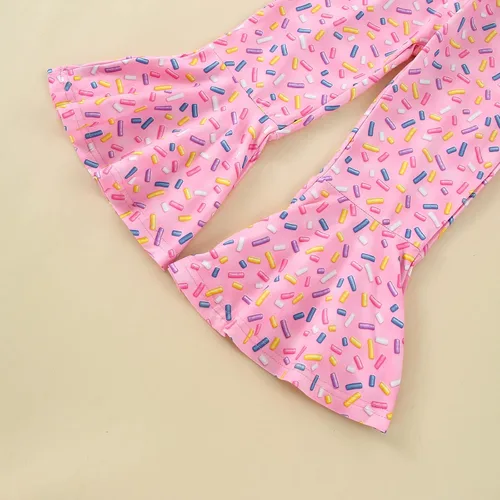 Miniatura 31 de Conjunto de ropa de cumpleaños para bebé niña pequeña, camiseta de manga larga, pantalones de campana, diadema