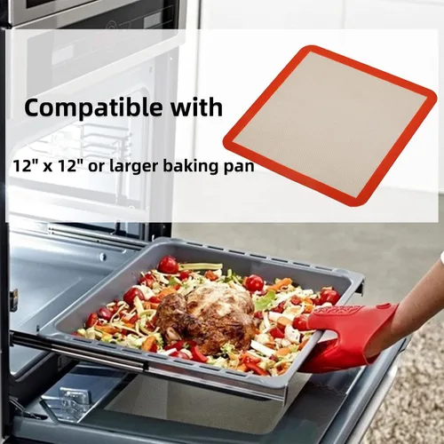 Miniatura 6 de Tapetes de silicona cuadrados para molde de pastel de 30 cm/molde de cheesecake de 30x30 cm/horno tostador/Air Fryer XL, tapete cuadrado de silicona
