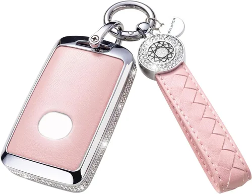 Miniatura 27 de Funda para Llave Honda con Llavero, Carcasa Protectora de Cuero Genuino Rosa con Cristales Compatible con Honda Accord Civic CRV Pilot Odyssey 2022