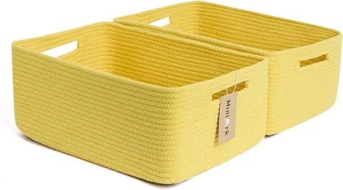 Miniatura 23 de MiniArk Cestas grandes de almacenamiento para estantes, organizadores de armario, para ropa, manta, toallas, guardería, caja de juguetes, cestas