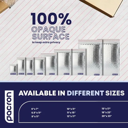 Miniatura 3 de Paquete de 100 sobres térmicos aislados de burbujas plateadas de 6.5 x 11 pulgadas, sobres acolchados autosellantes de papel metálico impermeables