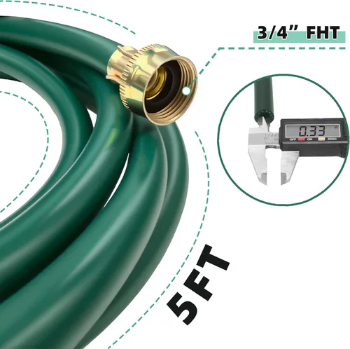 Miniatura 5 de TT FLEX Manguera de drenaje deshumidificadora a prueba de explosiones – Caucho verde de 5 pies, 3/4 pulgadas FHT, resistente, flexible, resistente a