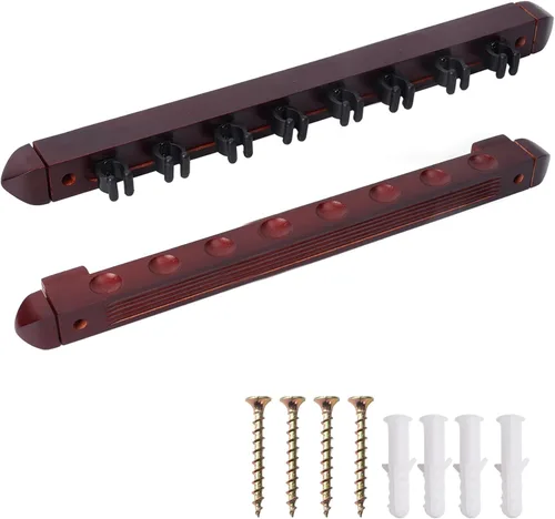 Miniatura 12 de GSE Games & Sports Expert 2-Piece 6/8/12 Billiard Pool Cue Rack Wall Mounted Holders, Billiard Cue Sticks Wall Rack Set