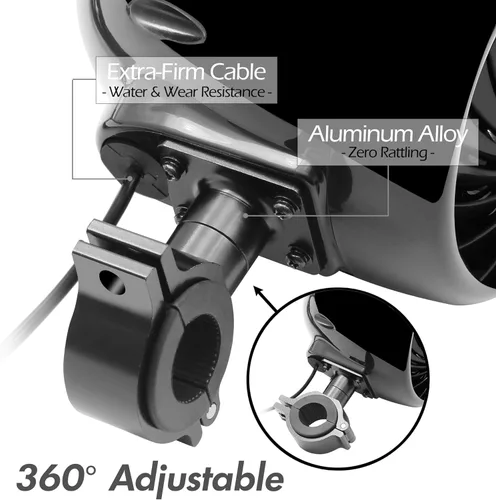 Miniatura 6 de GoHawk Sistema de Audio y Amplificador de Bocinas para Motocicleta, 1000W Bluetooth Impermeable Sistema de Radio de Audio de 4 Pulgadas Radio FM USB