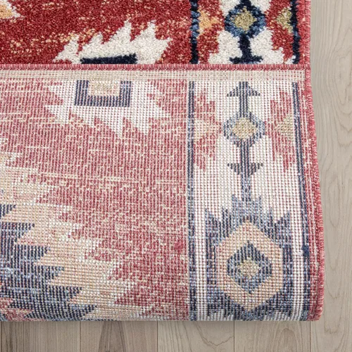 Miniatura 3 de Well Woven Alfombra de pasillo de tamaño personalizado, elige tu longitud, medallón tradicional rojo Lizette, 26 pulgadas de ancho x 3 pies de largo