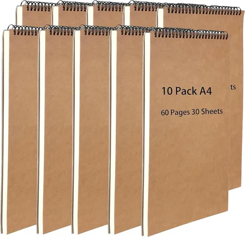 Miniatura 8 de HEIHAK Paquete de 25 cuadernos de bocetos A6, 120 páginas, 60 hojas de bolsillo encuadernado en espiral superior, cuadernos pequeños en espiral