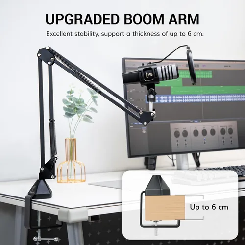 Miniatura 3 de TONOR TC30+ - Kit de micrófono USB, grabación de podcasts para PC, condensador cardioide, juego de micrófono para computadora, juegos, transmisión