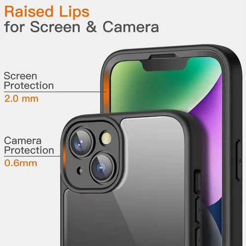 Miniatura 5 de JETech Funda para iPhone 14 de 6.1 pulgadas con protector de pantalla de vidrio templado integrado, protección completa de la cámara, a prueba