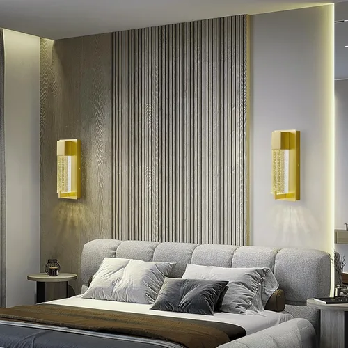 Miniatura 3 de Modernos apliques de pared de cristal LED, lámparas de pared dorados elegantes para sala de estar, dormitorio, baño, pasillo, puerta, escalera