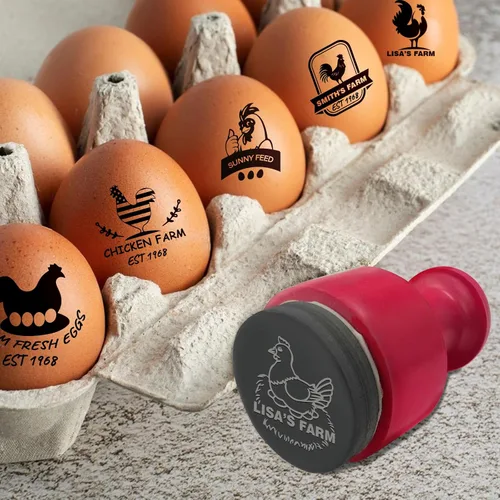 Sello de huevo personalizado, marcadores de huevos personalizados de larga duración, sellos de huevos grandes para marca Fresh Farm Coop y estampado