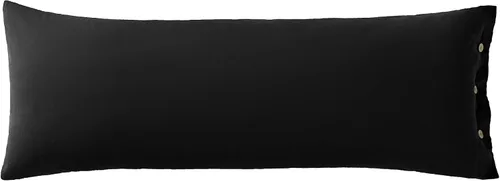 Miniatura 9 de JELLYMONI Juego de 2 fundas de almohada estándar de algodón con botones de 20 x 26 pulgadas, fundas de almohada de lino gris, 100% algodón lavado