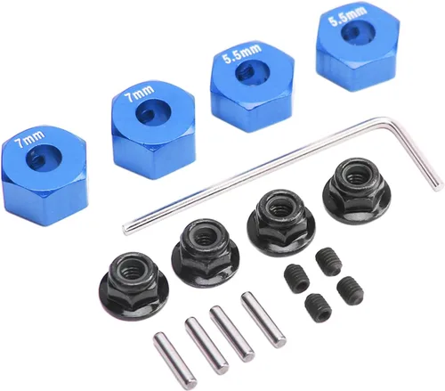 Miniatura 5 de plplaaoo Bujes de rueda hexagonales, 4 cubos de rueda hexagonales modelo RC de 0.551 pulgadas, hexagonal de rueda RC de 0.551 in, 0.217 in y 0.276