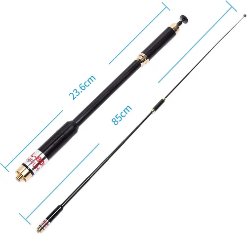 Miniatura 7 de AL-800 SMA-Antena de conector hembra Antena súper telescópica de alta ganancia VHF/UHF 144/430MHz para Kenwood TYT HYT Wouxun BAOFENG UV-5R UV-82 etc