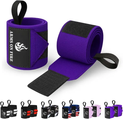 Miniatura 15 de TECEUM Weightlifting 18" & 12" Wrist Wraps with Thumb Loop – Heavy Duty Wrist Workout Braces for Men and Women – Ideal for Powerlifting, Strength