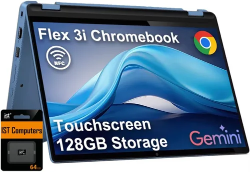 Lenovo IdeaPad Flex 3i Chromebook 2 en 1 Laptop (12.2 pulgadas FHD+ pantalla táctil, Intel N100, 4 GB DDR5, 128 GB de almacenamiento (64 GB eMMC +