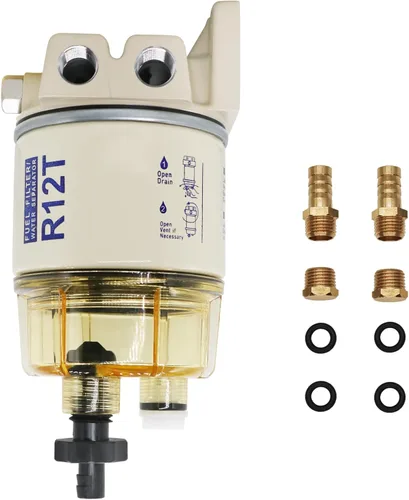 R12T Filtro de combustible separador de agua de giro marino R12T Kit completo para motor diésel y motor de gasolina Reemplaza # S3240 R12T 120AT