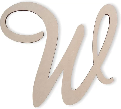Miniatura 28 de Jess and Jessica Letra de madera A, 4 pulgadas de largo x 1/4 de pulgada de grosor, letras grandes de madera para decoración de pared, letras