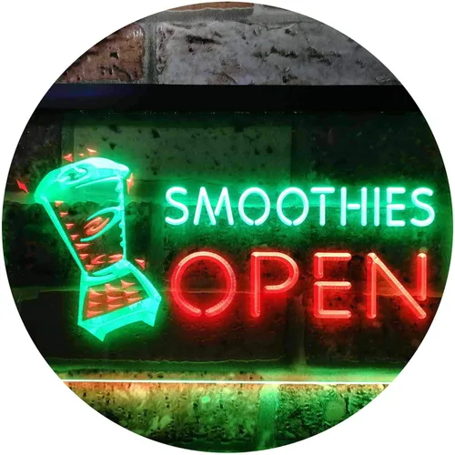 Miniatura 11 de ADVPRO Smoothies Open Shop - Letrero de neón LED de doble color, azul y rojo, 12 x 8.5 pulgadas, st6s32-i0264-br