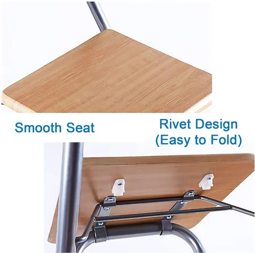 Miniatura 5 de Taburete plegable para el hogar, silla de bar de 27/29 pulgadas, taburete alto con respaldos, silla de pub de madera, taburete de metal