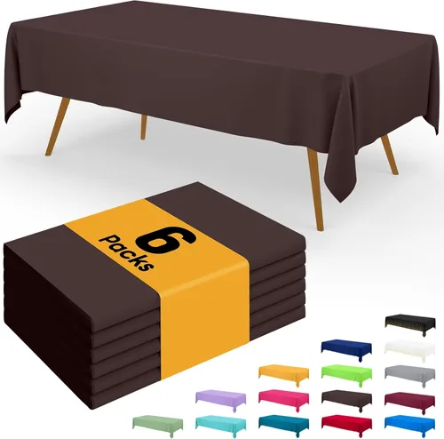 Miniatura 63 de Smiry - Juego de 6 manteles desechables, 54 x 78 pulgadas, manteles impermeables rectangulares para fiestas, cubierta de mesa de plástico