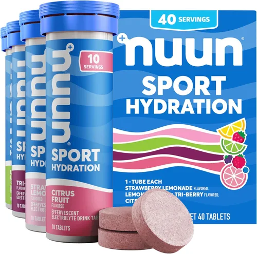 Nuun Sport Tabletas de Electrolitos para Hidratación Proactiva, Sabores Mixtos, Paquete de 4 (40 Porciones)