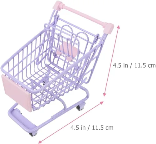 Miniatura 5 de Toddmomy 1 mini carrito de supermercado, mini carrito de compras de metal, carrito de compras de supermercado, carrito de compras, soporte