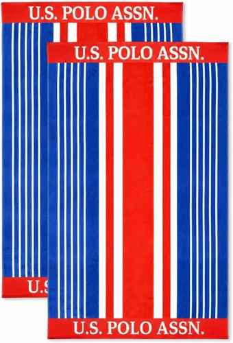 Miniatura 43 de U.S. Polo Assn. Toalla de playa de gran tamaño (40 x 70 pulgadas), diseño náutico a rayas, de lujo, algodón de felpa de calidad de hotel para baño