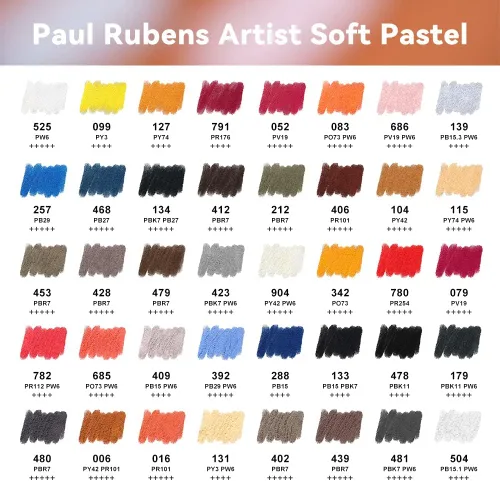 Miniatura 3 de Paul Rubens Pasteles suaves profesionales, 40 colores para retratos, pasteles de tiza, vibrantes, suaves y de alta adherencia para pintar, dibujar