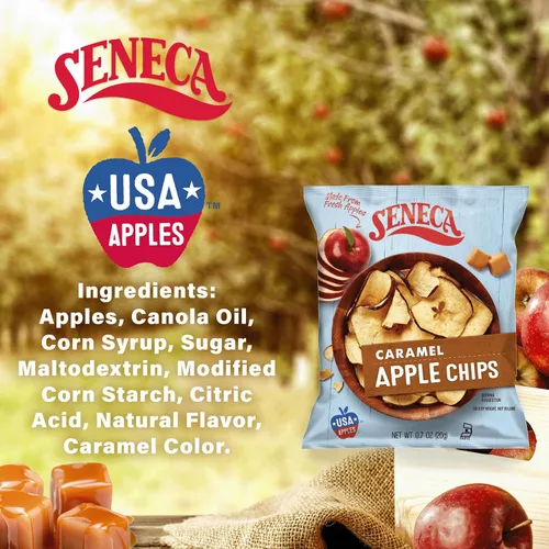Miniatura 8 de Seneca Chips de manzana de caramelo Hecho de manzanas frescas 100% manzanas rojas deliciosas Huertos de Yakima Valley Perfección de manzana