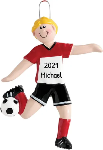 Adornos de fútbol 3D para niño para árbol de Navidad, adorno de fútbol personalizado 2025, adornos de Navidad personalizados para niños, regalos