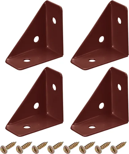 uxcell 4 soportes de esquina angulares de 1.496 pulgadas x 1.496 pulgadas, soportes de acero laminado en frío con tornillos para borde de escritorio