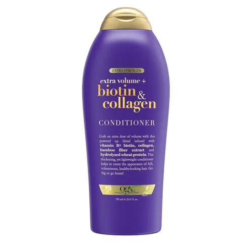 OGX Acondicionador voluminizador extra fuerte de biotina y colágeno para cabello más grueso y completo, 25.4 onzas líquidas